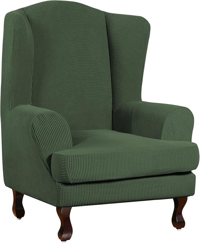 Turquoize Wingback Chair Covers 2 Piece Wing Chair Slipcover Stretch Slipcovers