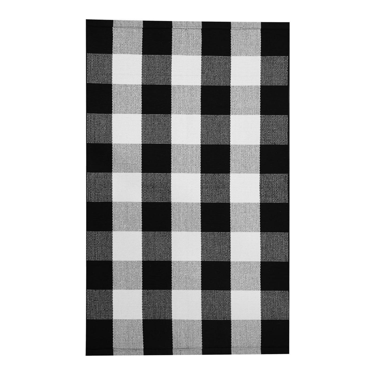 IOHOUZE Cotton Buffalo Plaid Check Rug Outdoor Doormat 27.5 x 43 Inches Washable Woven Outdoor Indoor Welcome Mats for Front Door/Farmhouse/Entryway/Home Entrance black and White Outdoor Rug