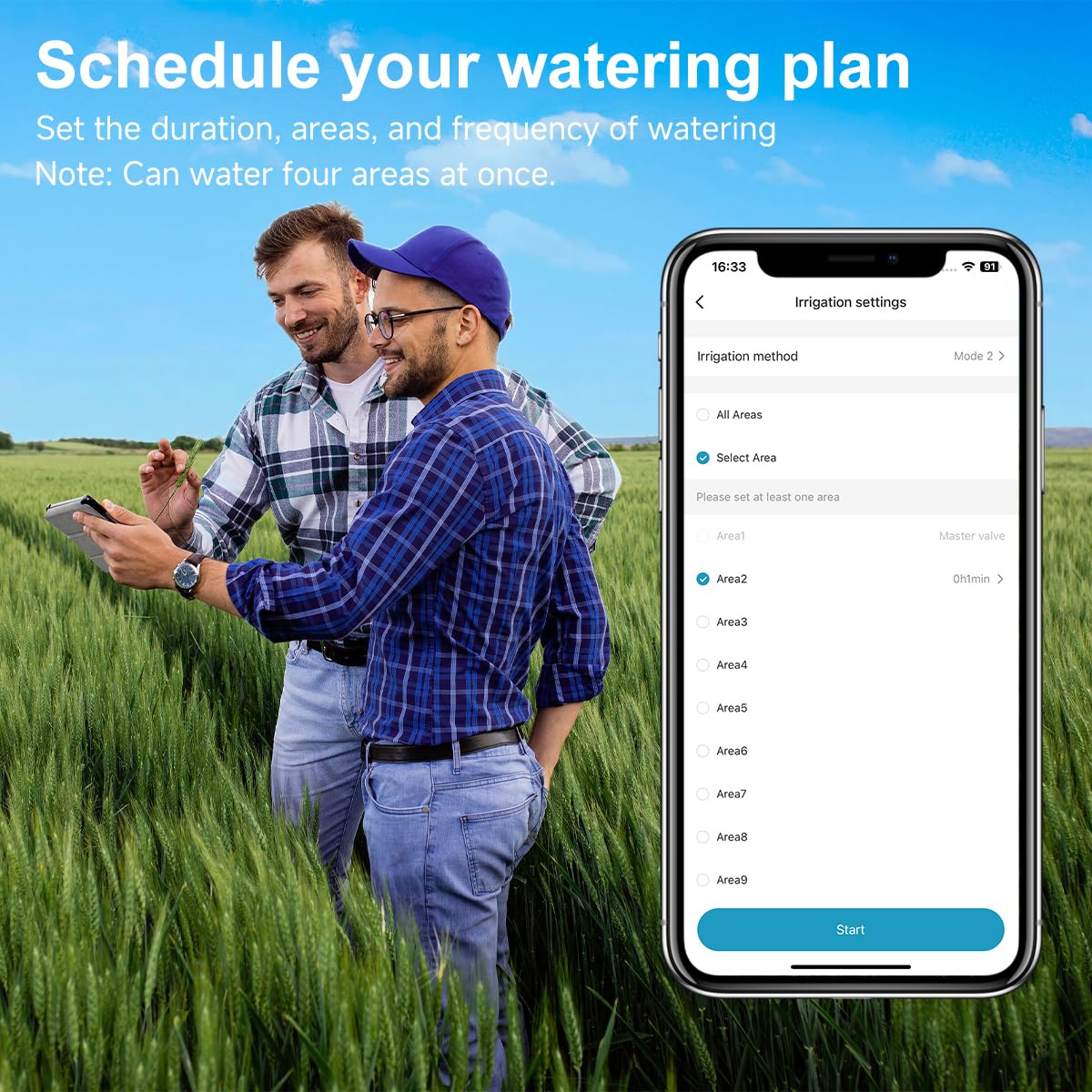 Smart Sprinkler Controller Pro，12-Zone/Station Irrigation System(with Water Pump and Rain Sensor Connection Interface)，GreenVation 2.4G/5GHz WiFi Water Timer for Outdoor Garden/Yard/Lawns (12 Zone)