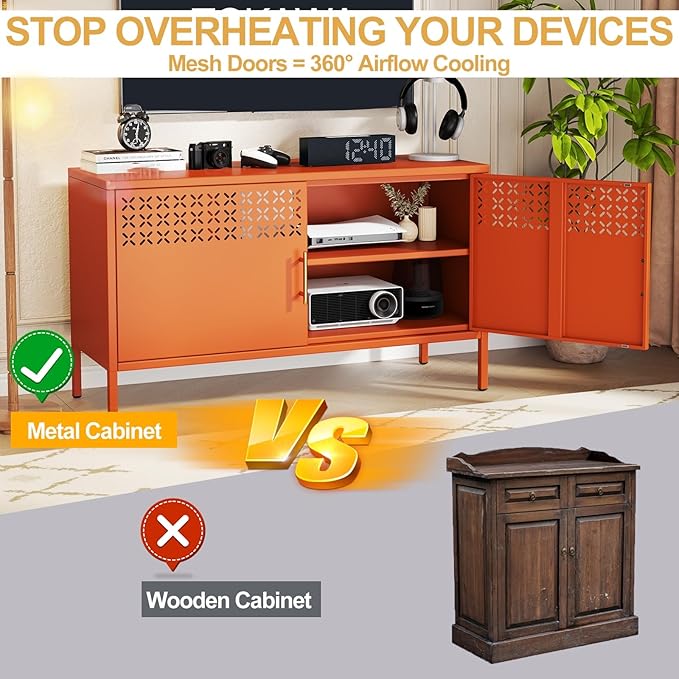 GDNVBRDS Metal Storage Cabinet, 2-Door Short Locker Cabinets