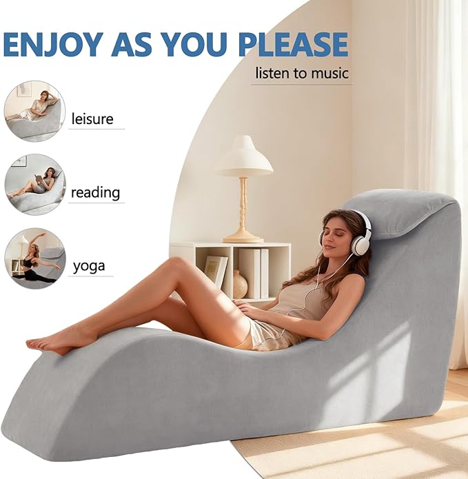 Yoga Chair Lounge for Adult, Yoga Lounge Chair，Ergonomic Chaise Lounge Chair