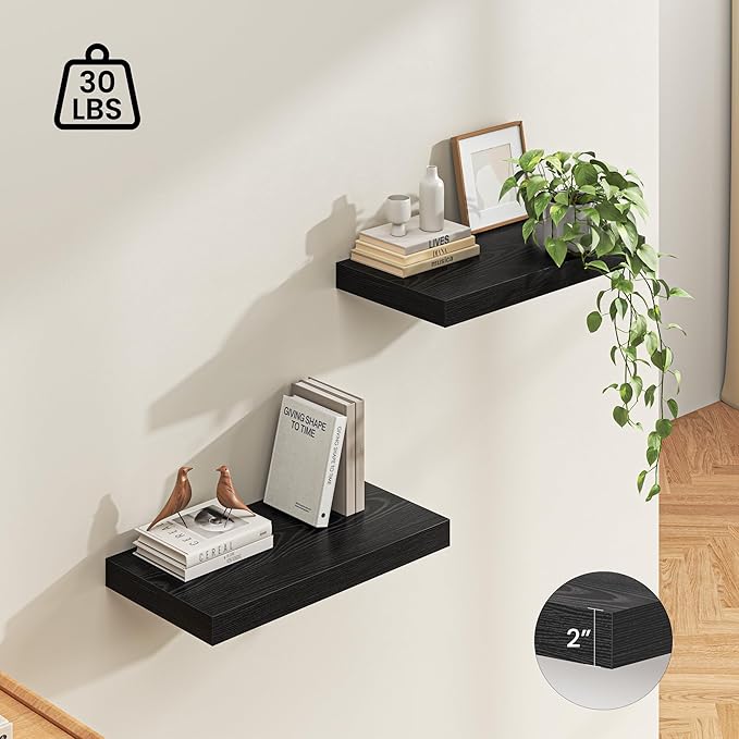 Dreamland 24" Floating Shelves for Wall, Wall-Mounted Shelves for Bedroom