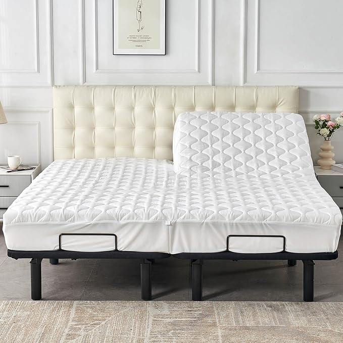 Quilted 28-30" Split Top California King Mattress Protector Pad