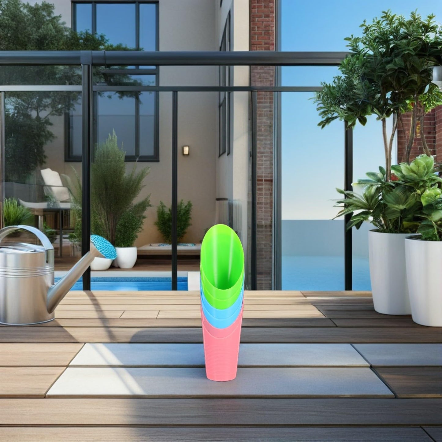 FUTUREORYY 8pcs Bonsai Soil Scoops and Potting Shovels Plastic Gardening Tools for Succulent Planting Indoor Transplanting Mini Soil Scooper Set