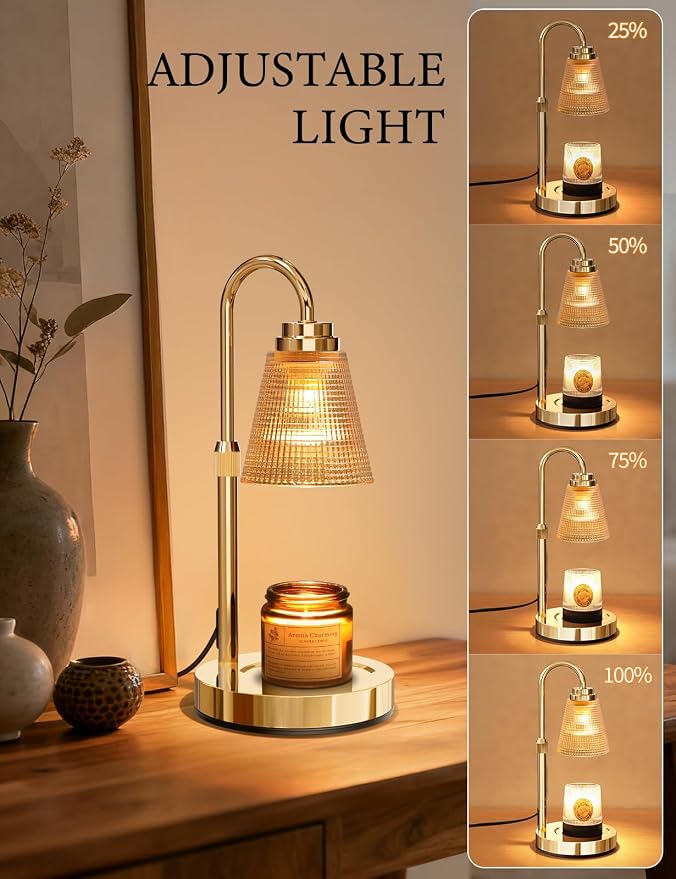 Candle Warmer Lamp with Timer Dimmable, Lamp Candle Warmer Birthday Gifts for Women, Black Adjustable Wax Melter Warmer for Jar Candles, House Warming Gift Home Decor