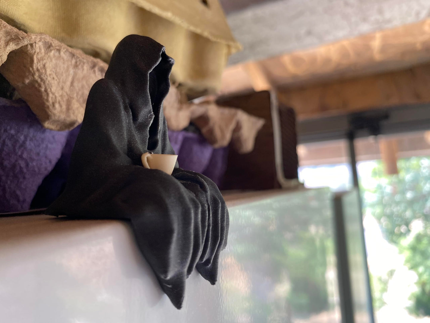 Sitting Ghost Figurine Holding Tea Cup | Suriel ACOTAR Inspired Decoration