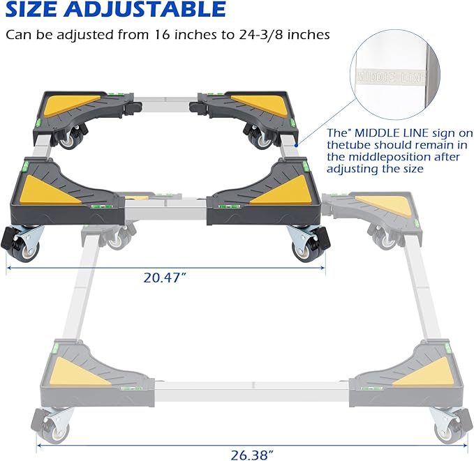 Nefish Heavy Duty Dolly for Washing Machine Adjustable Mini Fridge Stand washer