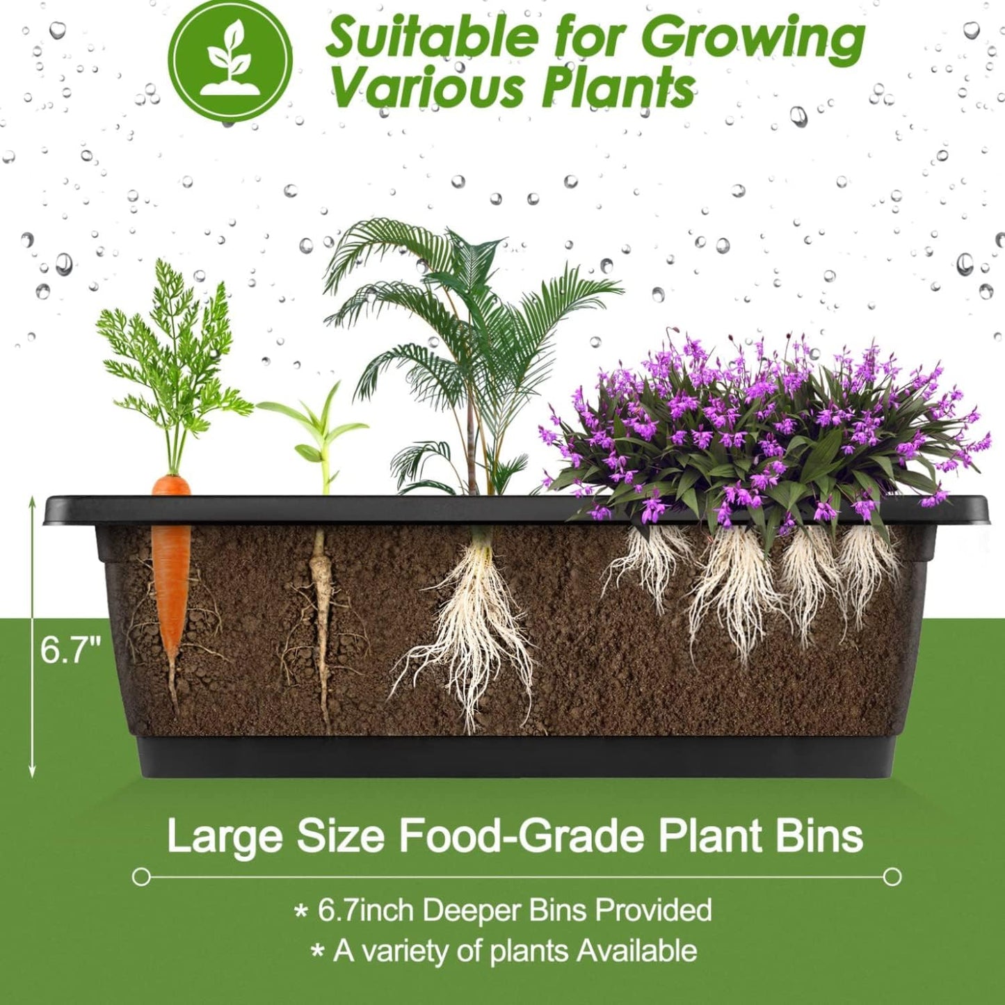 SEJOV 4FT Vertical Raised Garden Bed, 5 Tiers Elevated Planter Box for Herbs Vegetables Flowers, Graden Vertical Planter with Drainage System for Patio Balcony Garden Outdoor Indoor Plants (Black)