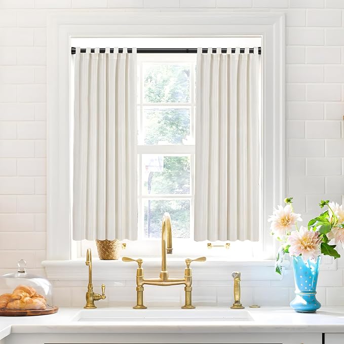 MEXAU 2 Pack Black Shower Curtain Rod 45 To 77 Inch Tension Shower Rod For Bathroom 7/8" Adjustable Spring Curtain Rod No Drilling Black Spring Rod Tension Curtain Rods for Windows Doorway Closet