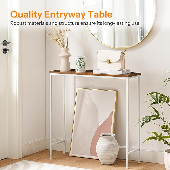 HOOBRO Narrow Console Table, 29.5" Small Entryway Table, Thin Sofa Table