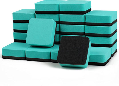24 Pack Magnetic Whiteboard Dry Erase Erasers Chalkboard Cleansers for Classroom, Home and Office (Green)