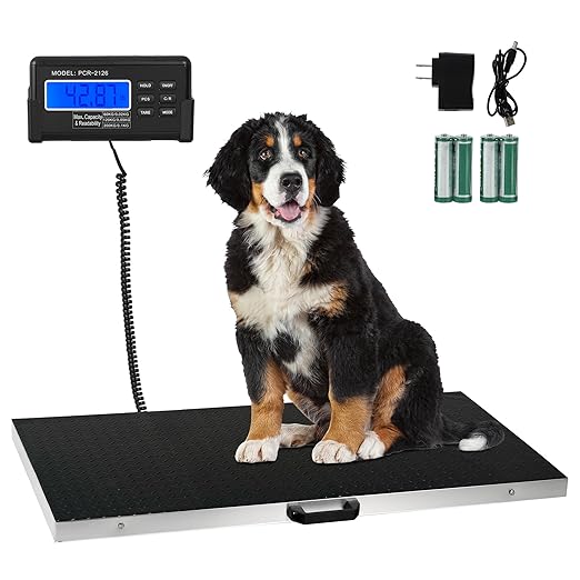 Houseables Pet Scale – Digital Animal Weighing Scale for Small and Large Pets, Puppies, Cats, Dogs, Livestock, Veterinary Use (440, Pounds)