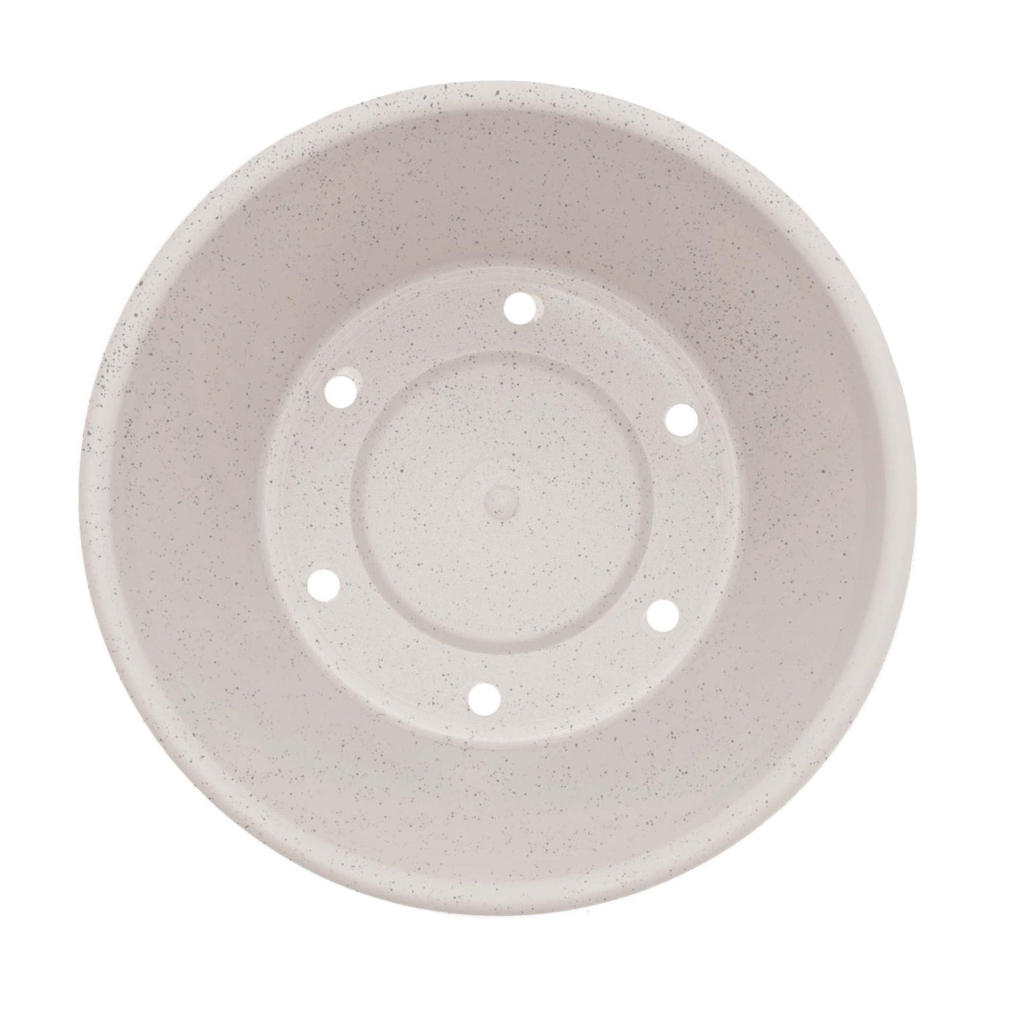 Bloem Terra 8" Diameter Round Vanilla Bean Resin Planter Pot with Drainage Holes for Indoor and Outdoor Gardening