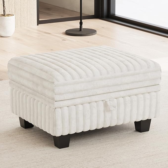 Belffin Corduroy Fabric Ottoman