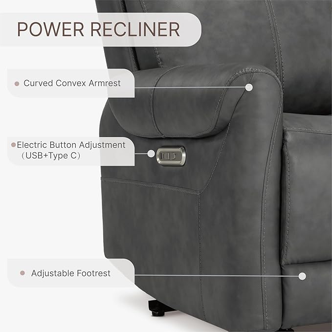 KISLOT Leather Recliner Chair for Adults Wall Hugger RV Recliner