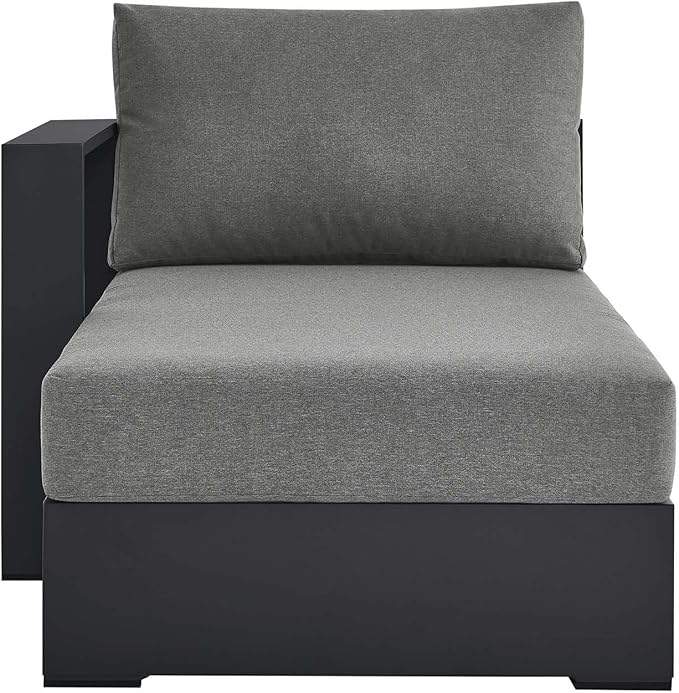 Modway Tahoe Aluminum Outdoor Chaise Lounge in Gray Charcoal