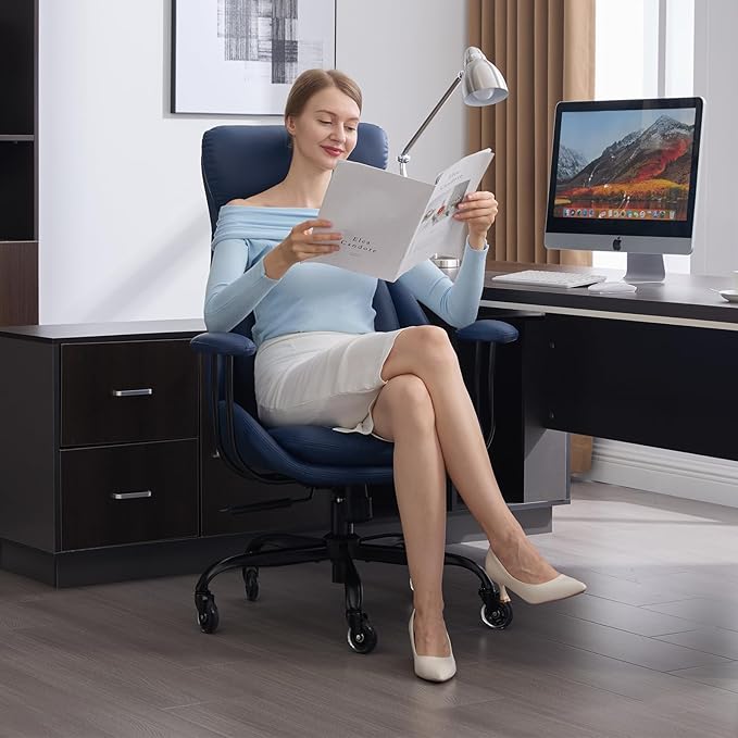E-Motie Office Chair, Leather Desk Chair