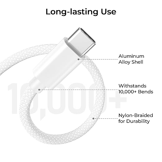 Basesailor Car Carplay Cable for iPhone 17 16 Pro Max,USB A to USB C Car Charger Cord 3.3FT 2Pack for iPad Pro 10th Mini 7th 6th Air 5th 4th Generation,Samsung S24 S23 S22 S21 FE Plus Ultra,A52 A53