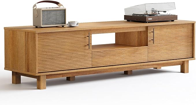 Marsail Boho Modern TV Stand up to 65 Inches, Fluted Entertainment Center