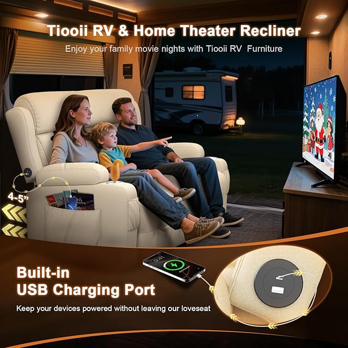 Home Theater Seating Loveseat Recliner Sofa, Wall-Hugger Reclining Couch