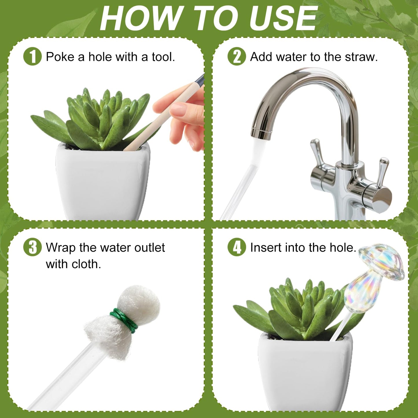 youcoscos 4pcs Plant Watering Globes Self Watering Planter Insert Devices,Glass Watering Bulbs Cactus Shape Automatic Watering Bulbs for Indoor Plants Top-Fill Watering Rainbow Colors