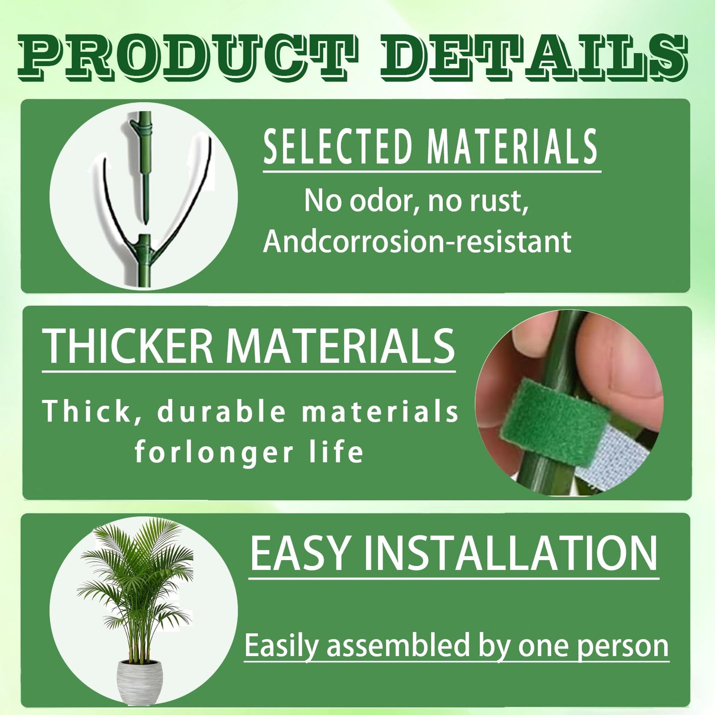 10 Pack Stackable Monstera Plant Support Stakes,for Indoor Outdoor Climbing Plants Stem Support - Durable Trellis Garden Poles, Garden Stakes for Pothos, Philodendron & Vine Plants