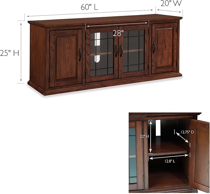 Leick Home 80360 Leaded Glass TV Stand