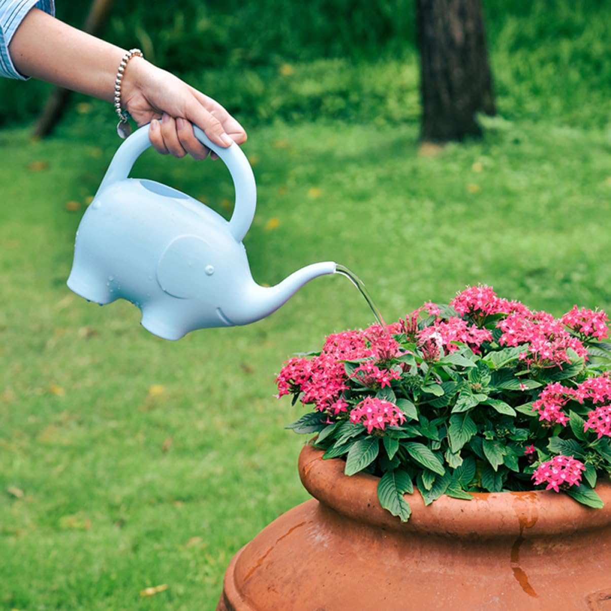 TOYANDONA 2Pcs Animal Watering Can - Small Water Can Plant Watering Pot for Indoor Outdoor Garden Plants, Adorable Elephant Snail Design