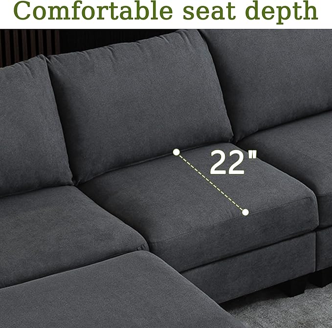 150.4" Large Sectional Couches for Living Room, 8 Seater L Shaped Modular