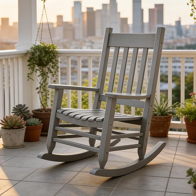 Oversized Outdoor Wooden Rocking Chair