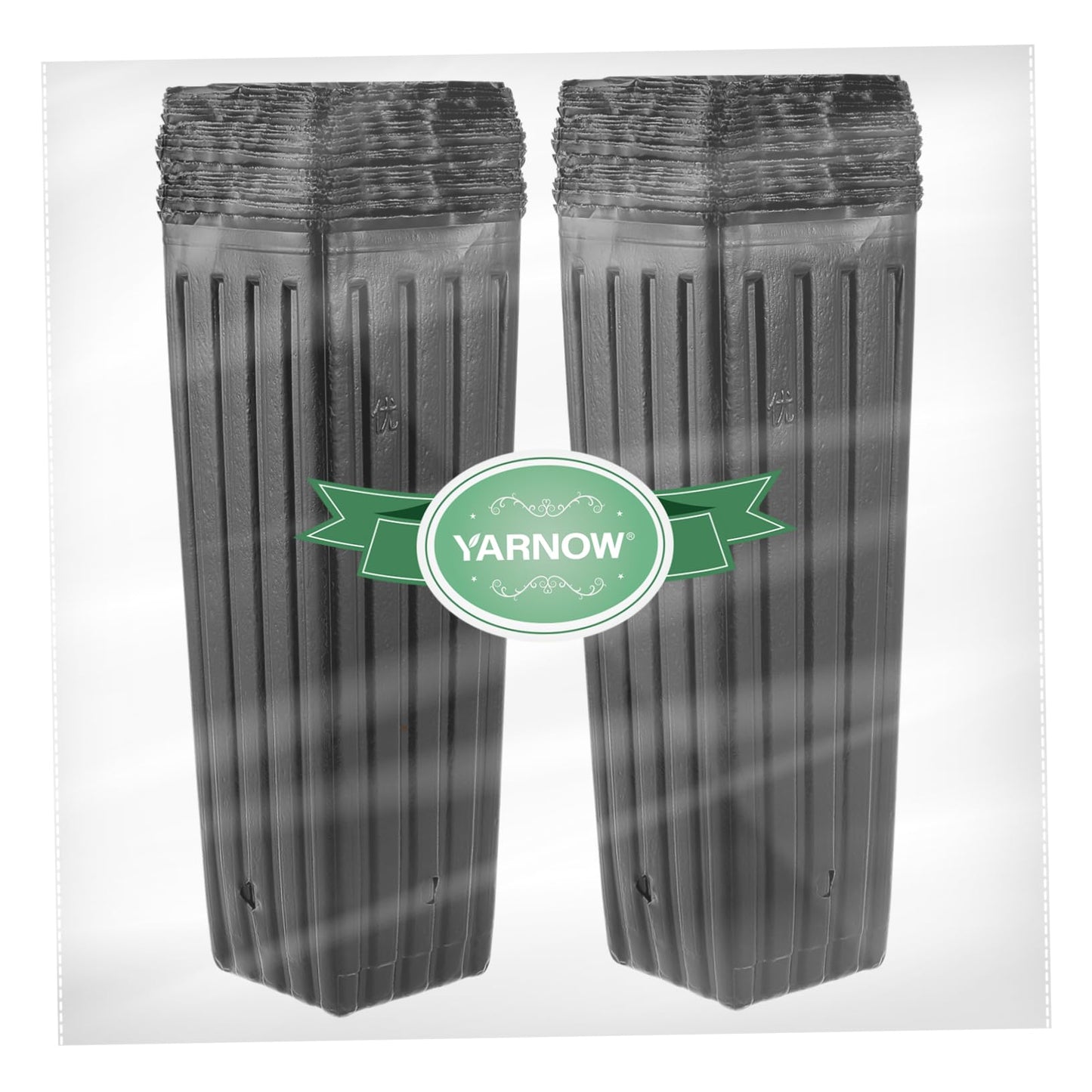 YARNOW 50pcs Tall Nursery Pots for Trees, 11.8 x 3.9 Inch, Black Plastic Grow Bags with Drainage Holes for Vegetables, Fruits, and Flowers
