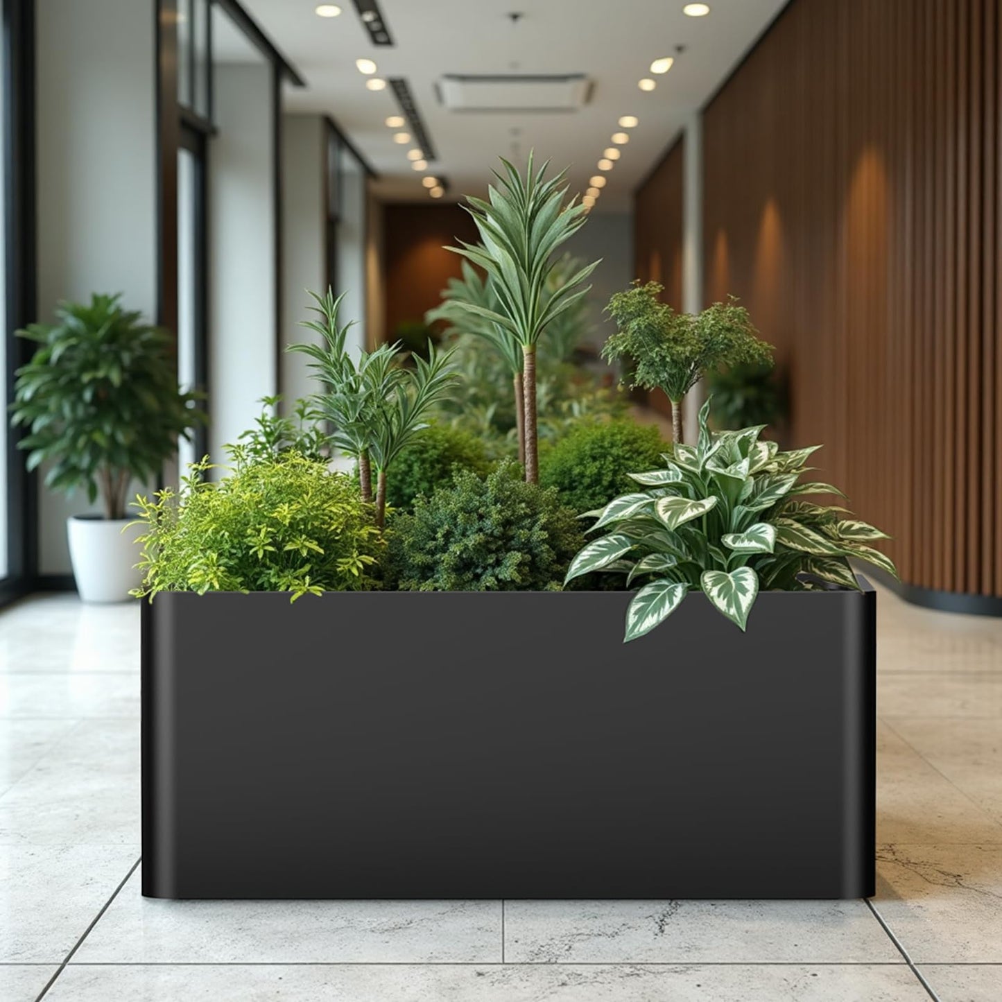 BHCORTEN Metal Rectangular Planter Box 36" L x 15" W x 15" H,Large Planter for Outdoor Plants with 6 Drainage Holes for Commercial Residential Patio Deck Garden