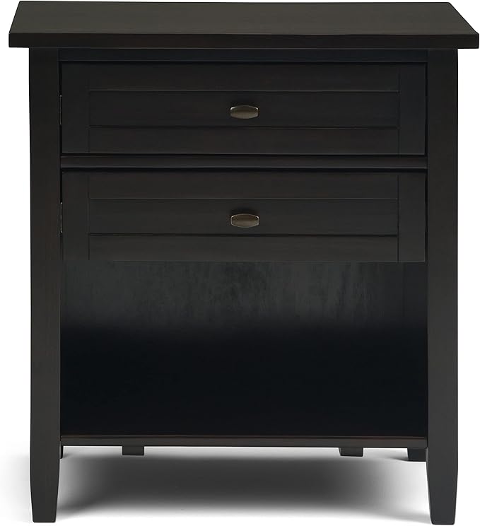SIMPLIHOME Warm Shaker Solid Wood 24 inch Wide Transitional-Style Bedside
