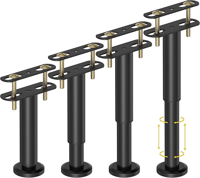 Wlrrcwdttc 4 Pcs Adjustable Height Bed Support Legs 5.9-10.5 inch, Bed Frame