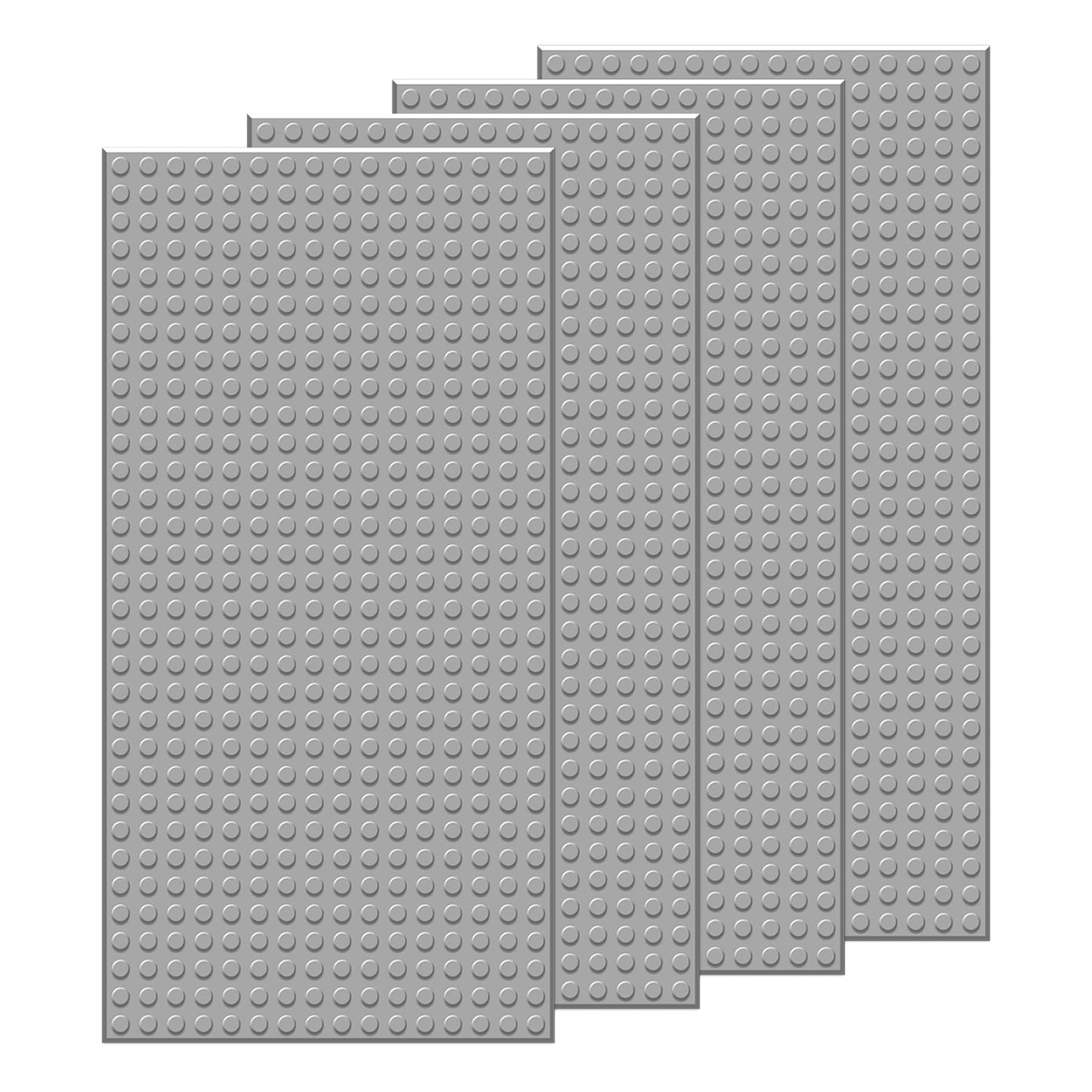 EKIND 4 PCS Classic 5" x 10" Building Baseplates, Compatible with Major Brands Toy Bricks, Encourage Logic & Creativity Through Play, Ideal STEM Activities for Children (Gray)