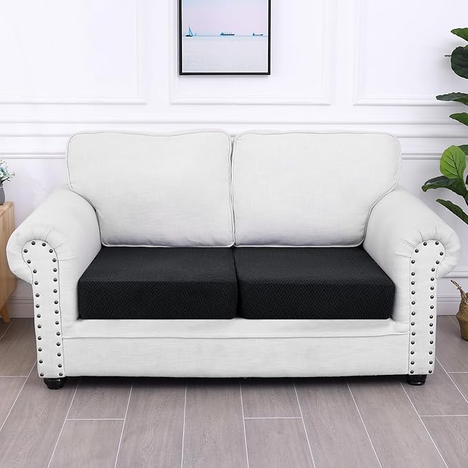 Smiry Waterproof Couch Cushion Covers, Stretch Jacquard Thick Sofa Cushion