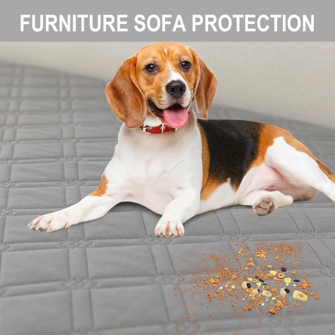 Genina L Shape Couch Cover, Sectional Couch Chaise Covers, Waterproof Washable