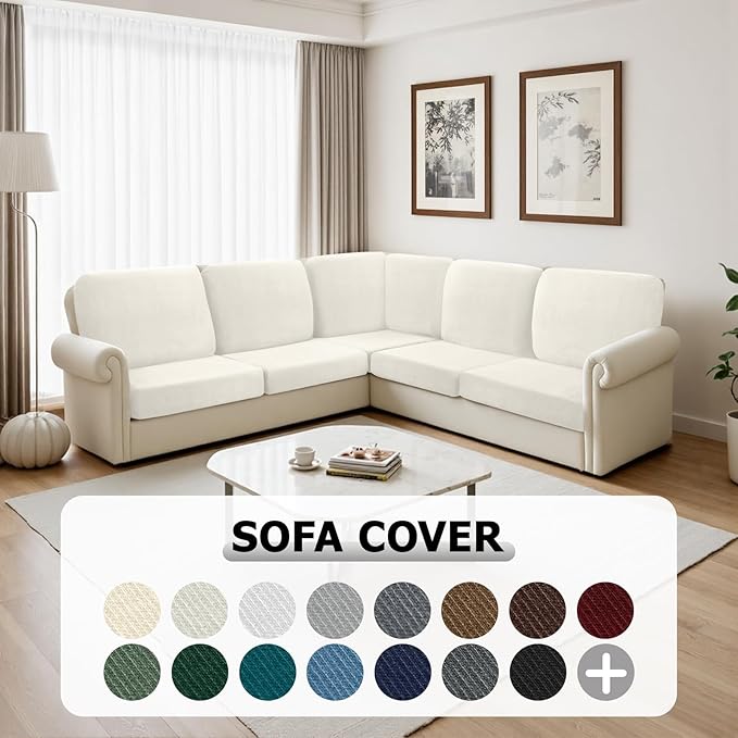 Arfntevss Velvet Corner Sectional Couch Covers Slipcovers L Shape Couch Cushion