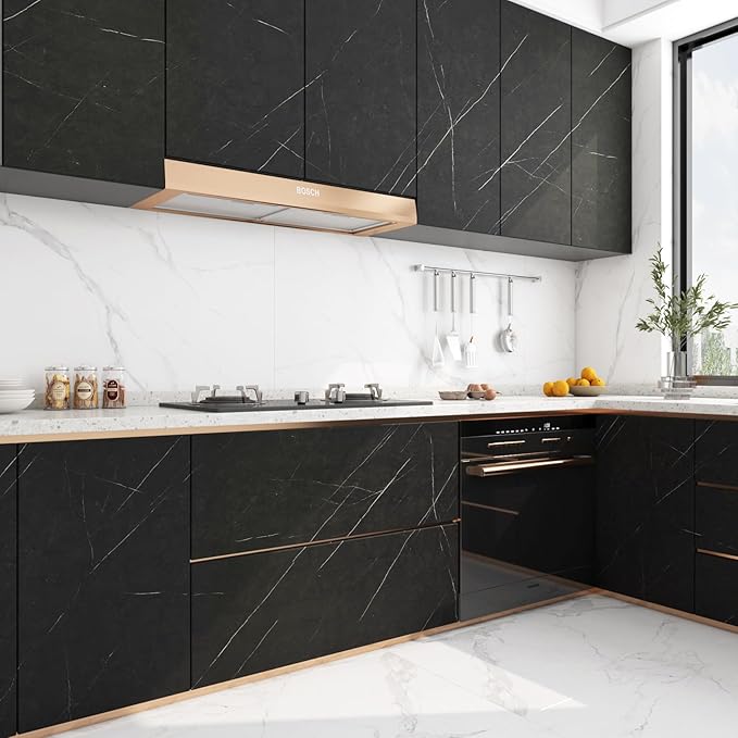 FunStick 24"x200" Matte Black Marble Contact Paper