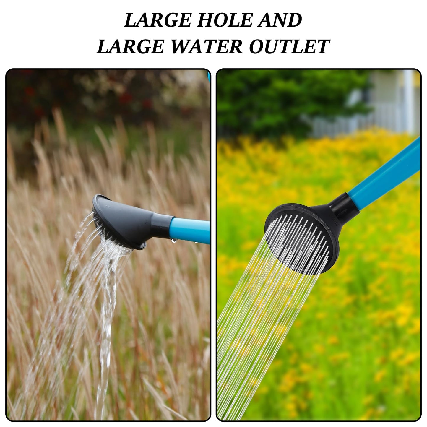 6L Foldable Watering Can with Rotating Nozzle & Long Spout for Plants, Indoor Outdoor Gardening, Clear Plastic-Blue
