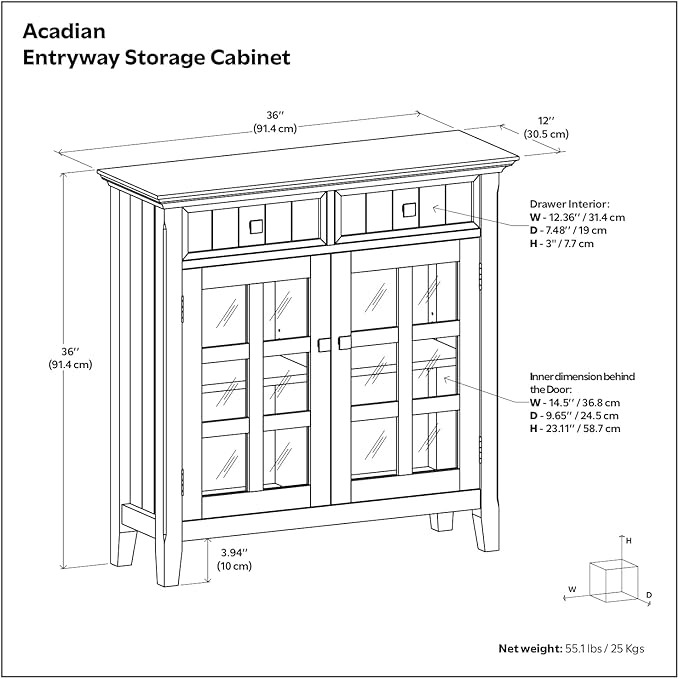 SIMPLIHOME Acadian Storage Cabinet