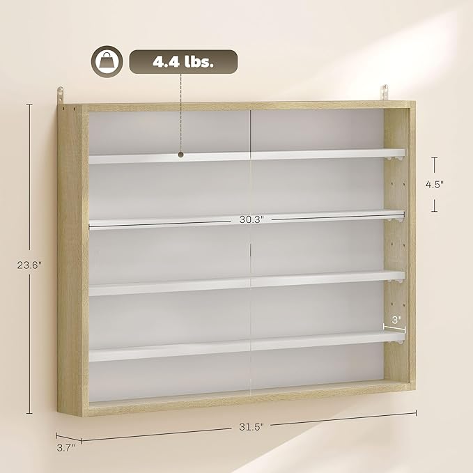 HOMCOM 5-Tier Display Cabinet, Glass Door Cabinet