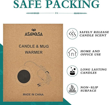 ASAWASA Candle Warmer for Large Jar, Coffee Mug Warmers, Safely Releases Scents Without a Flame, Melt The Candle Quickly, Enjoy Your Warm Coffee Tea. Gifts for Festival Birthday Women Men Mom Dad