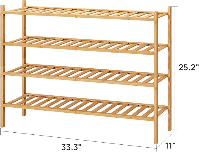 viewcare Shoe Rack, 4-Tier Long Shoe Rack