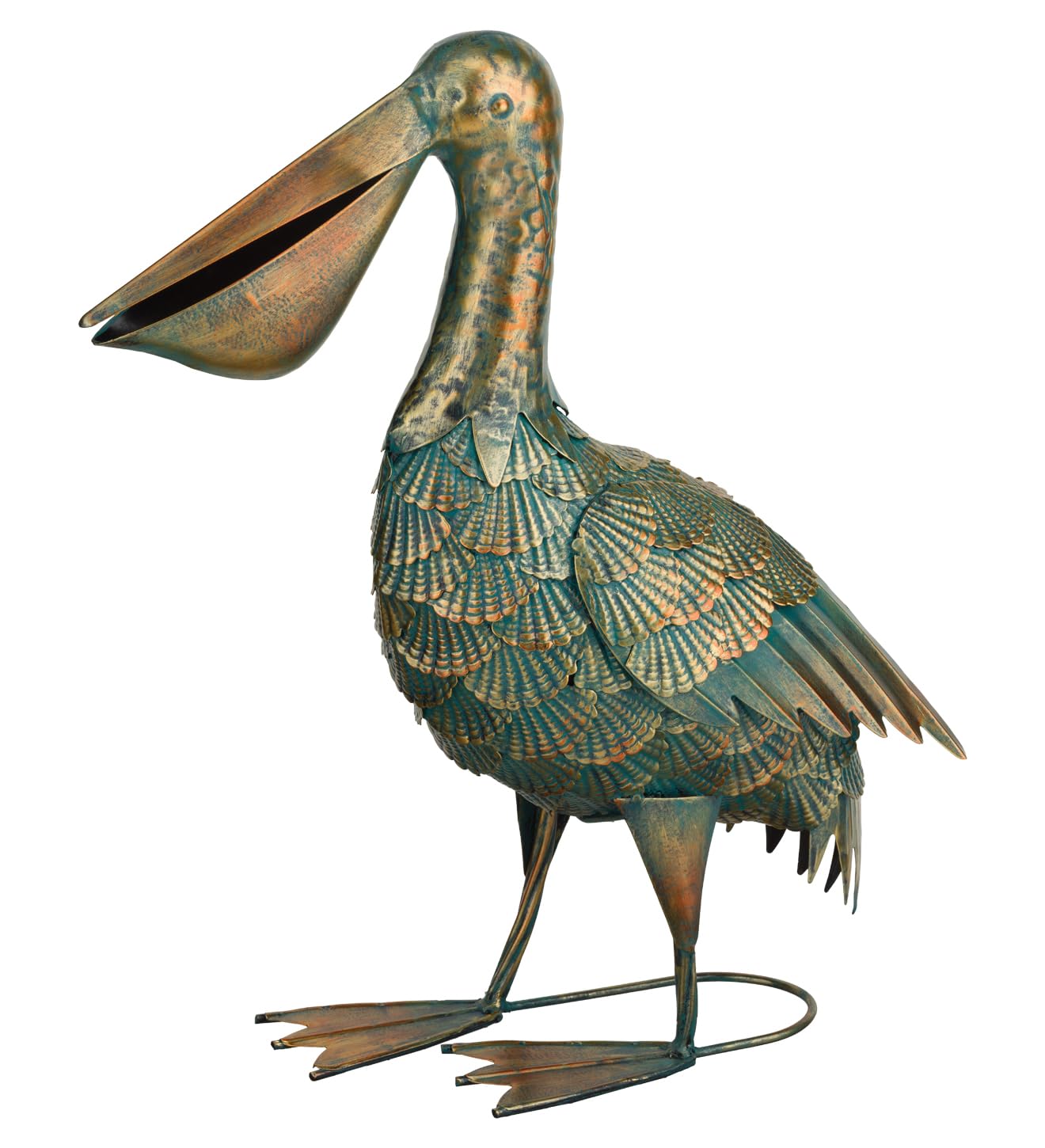 Regal Art & Gift Metal Garden Décor - Decorative Handcrafted Yard Art, Statue & Garden Sculpture for Lawn, Patio & Outdoor/Indoor Display - Green Bronze Pelican