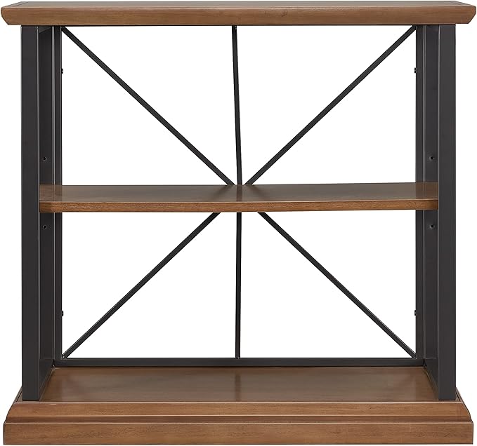 Leick Home Finnick Mixed Metal Bookshelf, 2 Shelves, Easy Assembly,