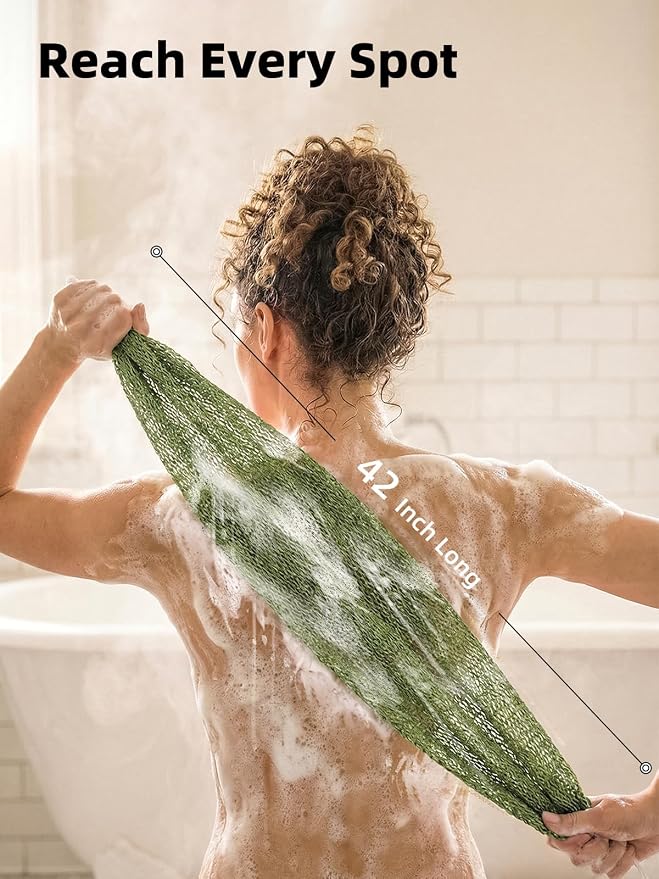 Cleangor 3Pcs African Net Sponge Authentic with Knots - Exfoliating Body | Scrubber for All Skin Types, African Bath Sponge, Wash Cloth, Gentle Exfoliation Shower Rag for Women Daily Use