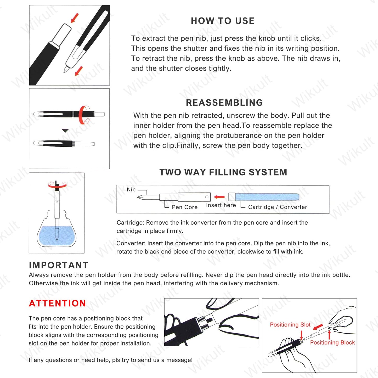 Jinhao 10 Press Fountain Pen with Box, Gradient Dark Blue Retractable Extra Fine Nib with Ink Converter Set (Black Clip)