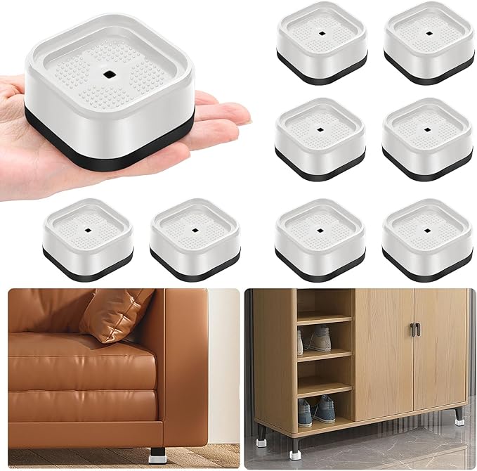 shouwuhho 8 Pack Furniture Risers Adjustable Bed Risers Heavy Duty Lifts Height