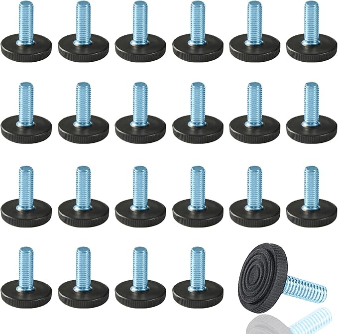 WAFJAMF 24 PCS M6 Thread Adjustable Furniture Levelers Screw in Threaded